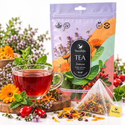 Immune Yeesthin – натурален билков чай, 20 пирамидки × 4 г
